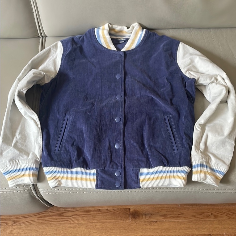 Aerie Blue and White Varsity Jacket